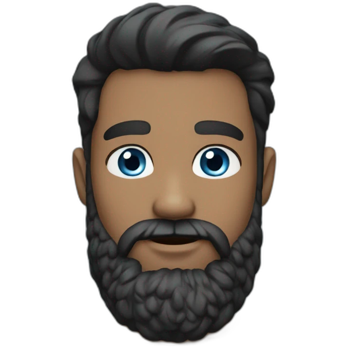 beard man black hair blue eyes emoji