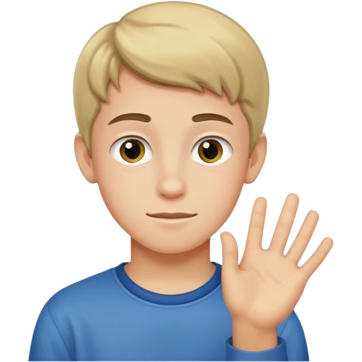 Teen boy wishing luck emoji