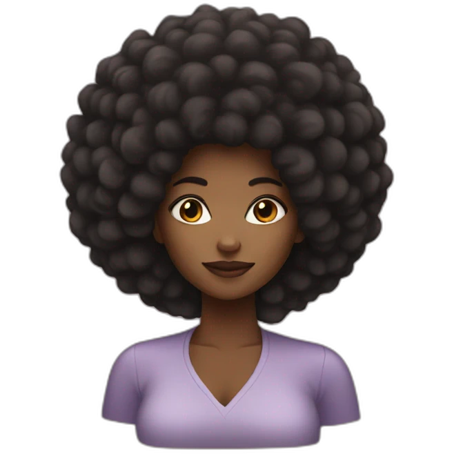 Black women with afro emoji