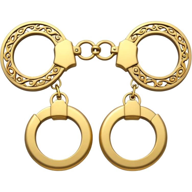 gold handcuffs emoji