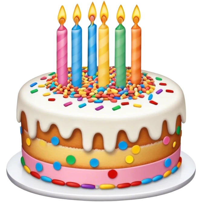 Realistic confetti birthday cake emoji