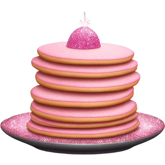 1 stack of pancakes that are pink with glitter  emoji