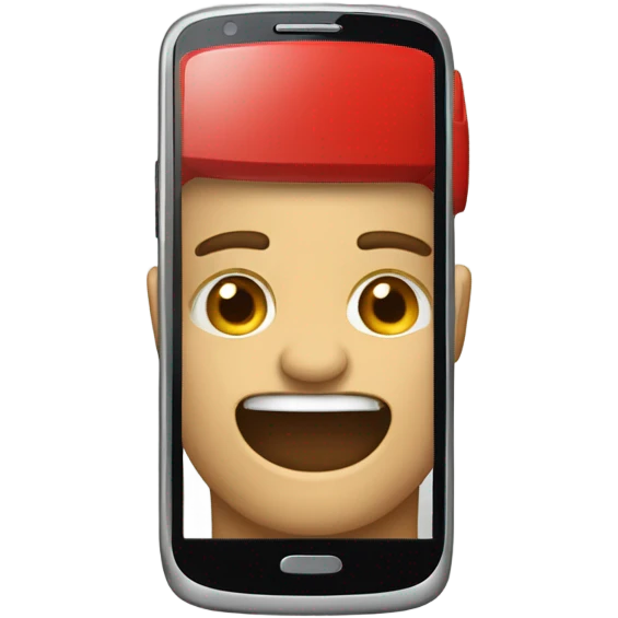 Smartphone vermelho desmotivado  emoji