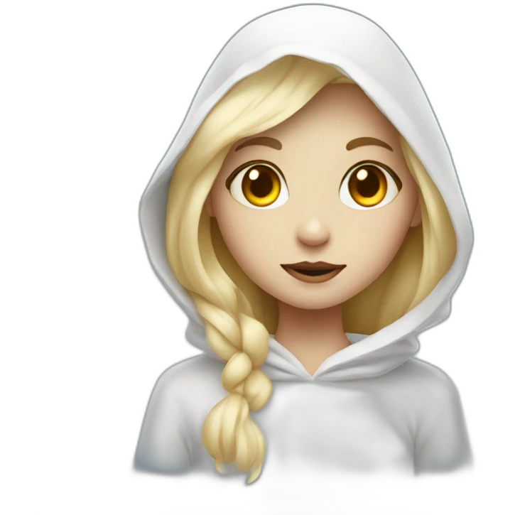 a blondie girl dressed as a little ghost emoji