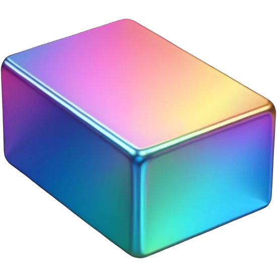 bismuth ingot with geometric iridescent rainbow pattern emoji