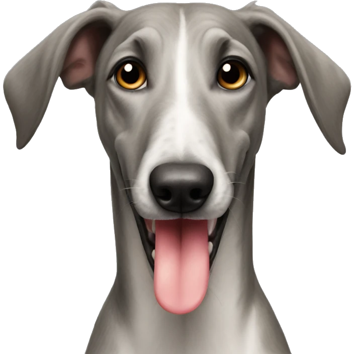 Italian grayhound with tongue out  emoji