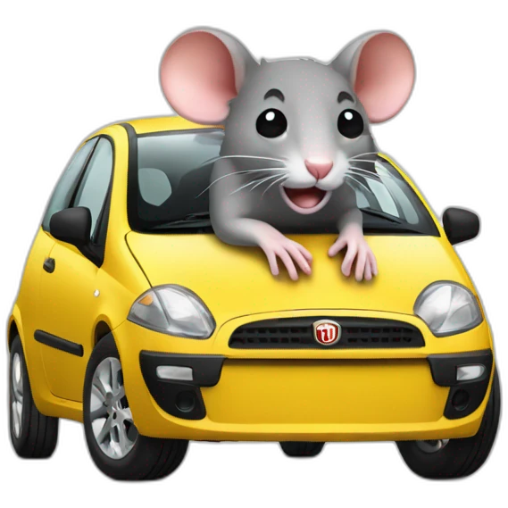 Rat with fiat punto emoji