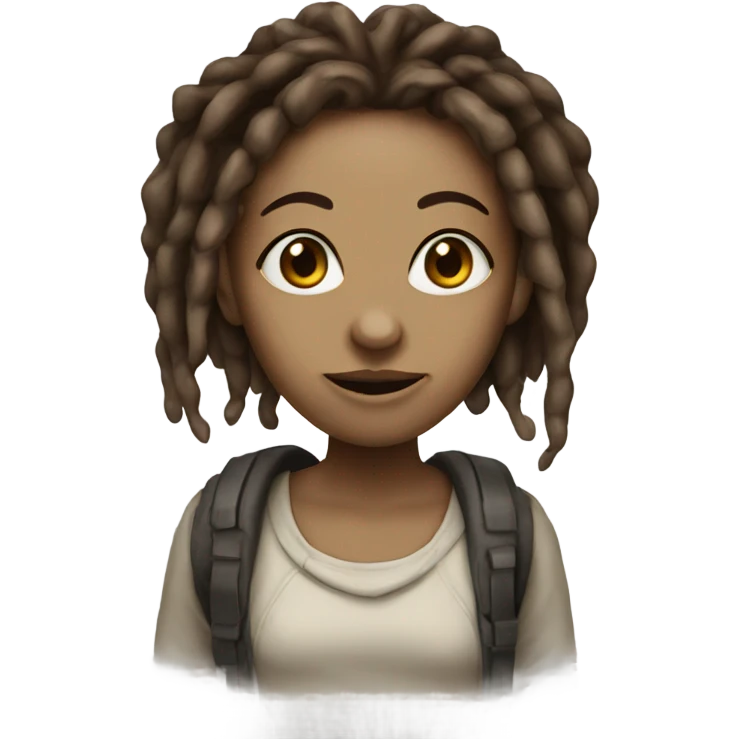 Alien female with brown eyes and dreadlocks emoji