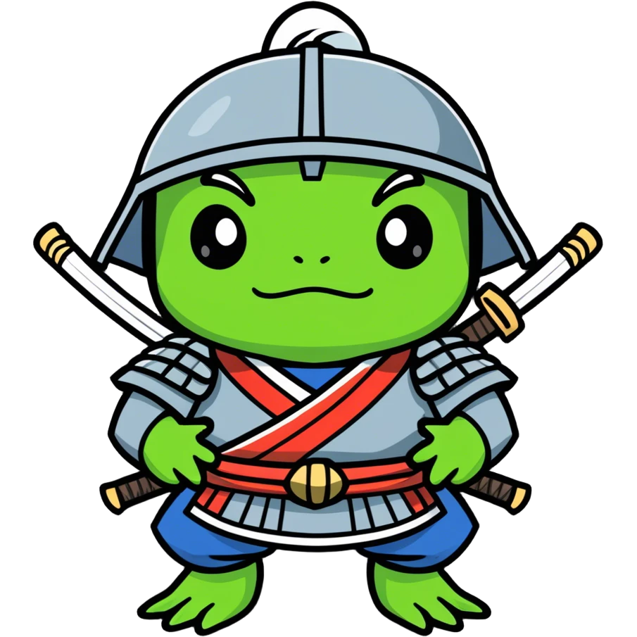 Frog in samurai costume  emoji