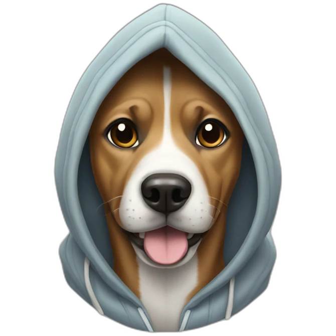 Dog wearing a hoodie emoji