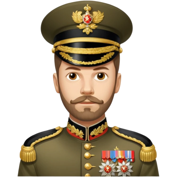 Nicholas II, Russian tsar, ornate military dress, no hat emoji
