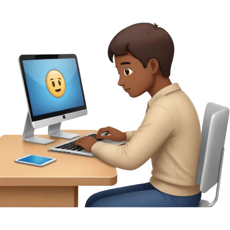 persona trabajando desde casa emoji
