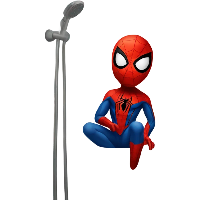 Small spider man on bathroom emoji