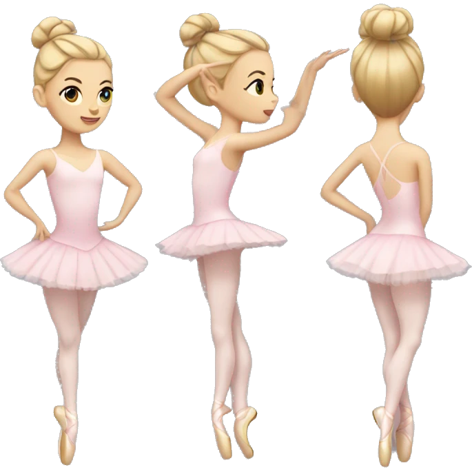 blonde ballerina on pointe with hair in a bun emoji
