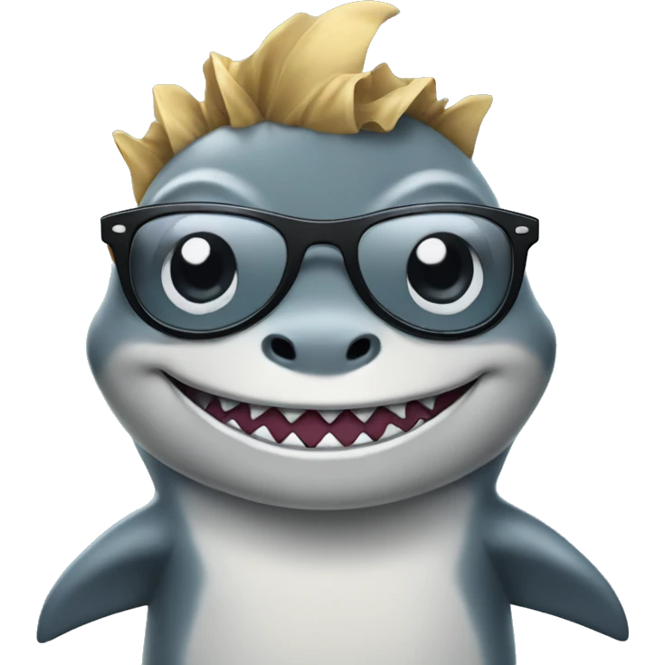Shark wearing a tutu and glasses emoji
