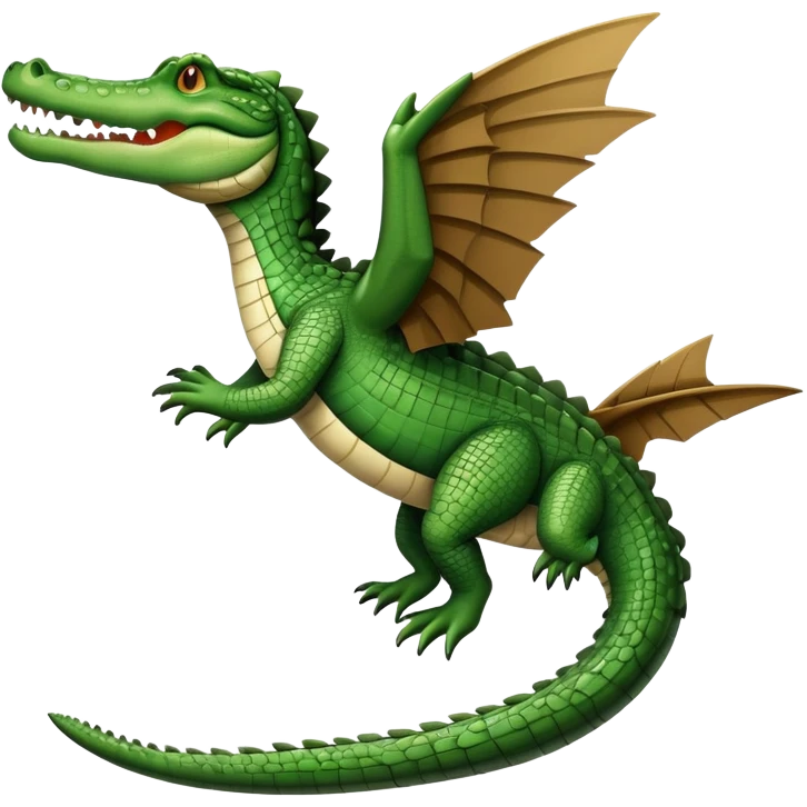 crocodile with jet wings from a plane instead or arms emoji
