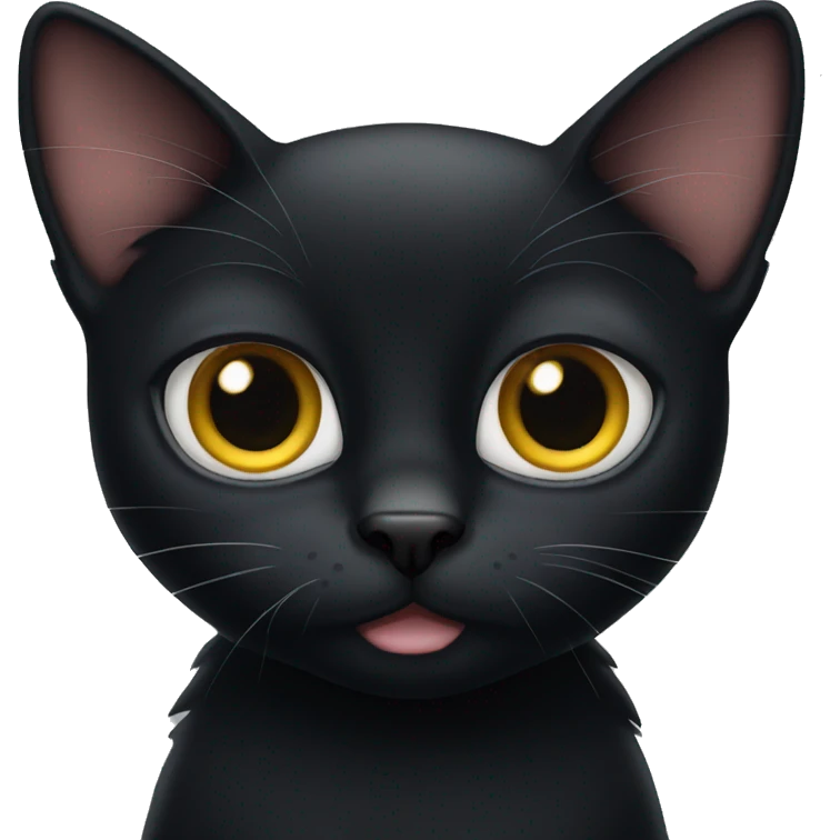 Black cat with big eyes  emoji