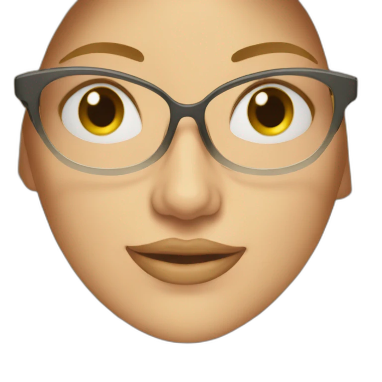 mujer rubia, lentes, 50 años emoji