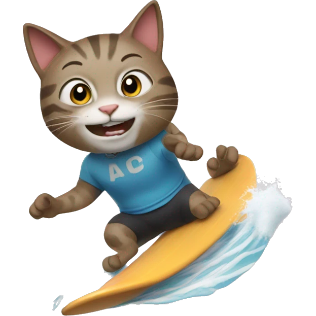 A cat surfing emoji