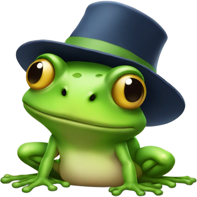 frog wearing a quant hat emoji