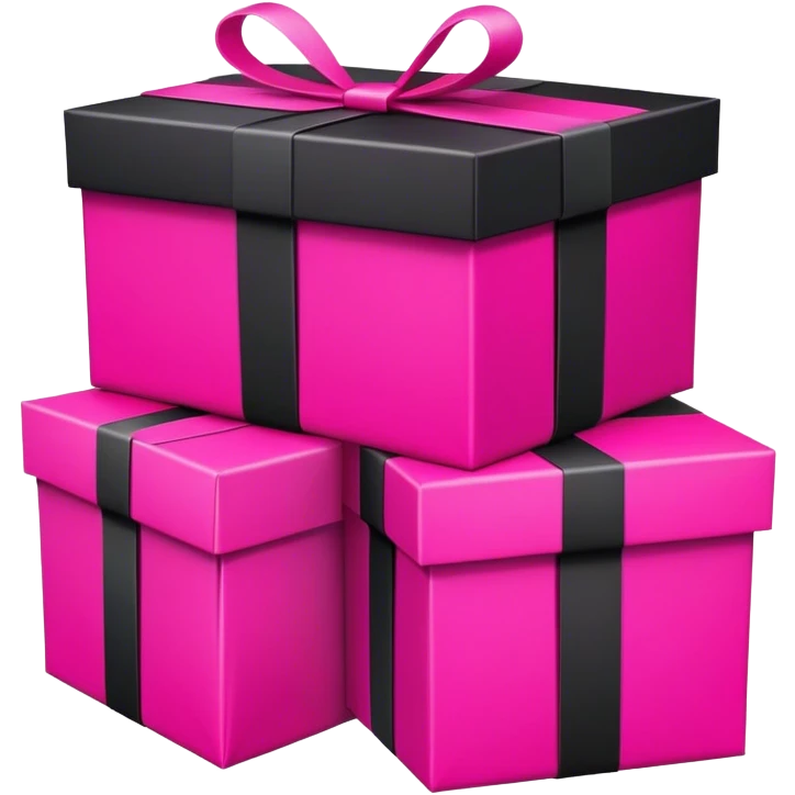 Shopping packages fuchsia pink black emoji
