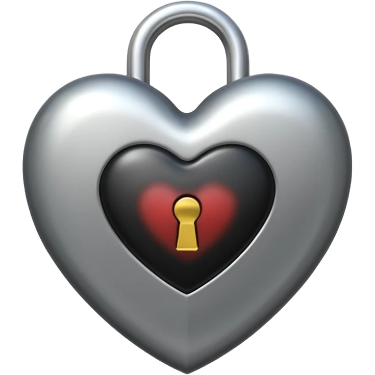 heart with black and silver lock emoji