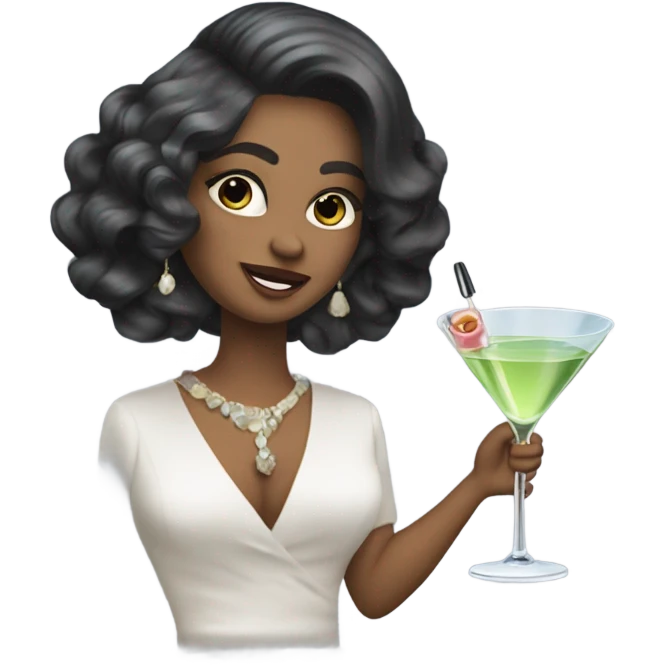Drinking a martini while getting ready emoji