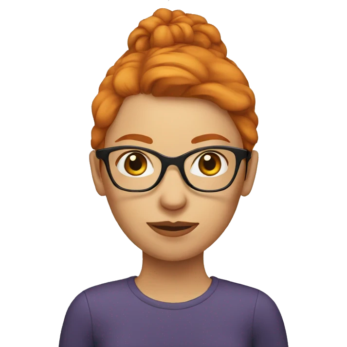 Woman straight ginger head with glasses emoji