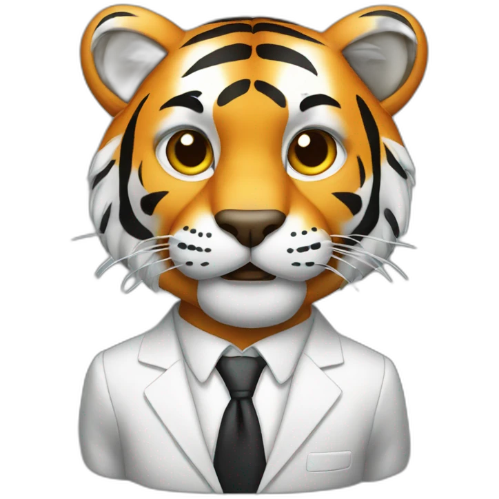 tiger with glass and suit emoji