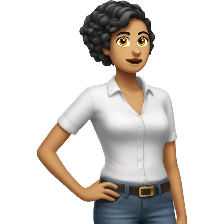 Chica blanca rizada  emoji