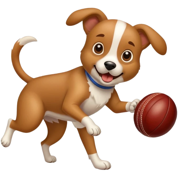Dog playing cricket emoji
