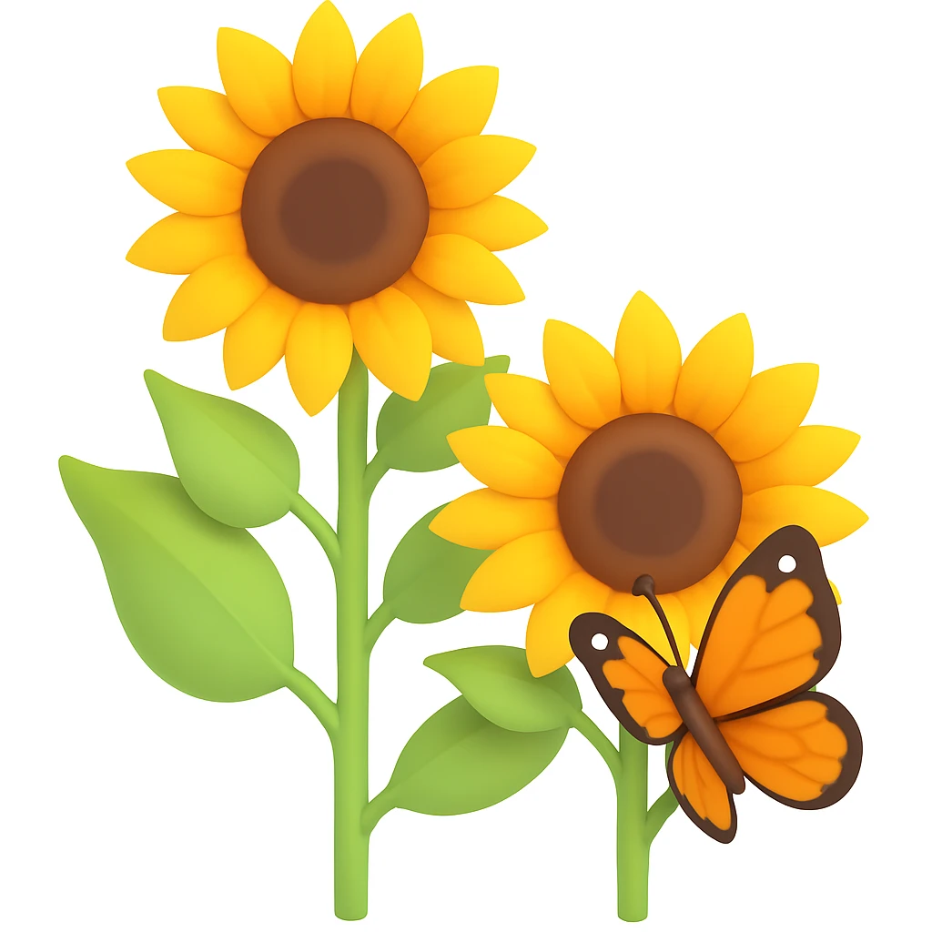 Add a butterfly to the image, keeping the same colors and style. emoji