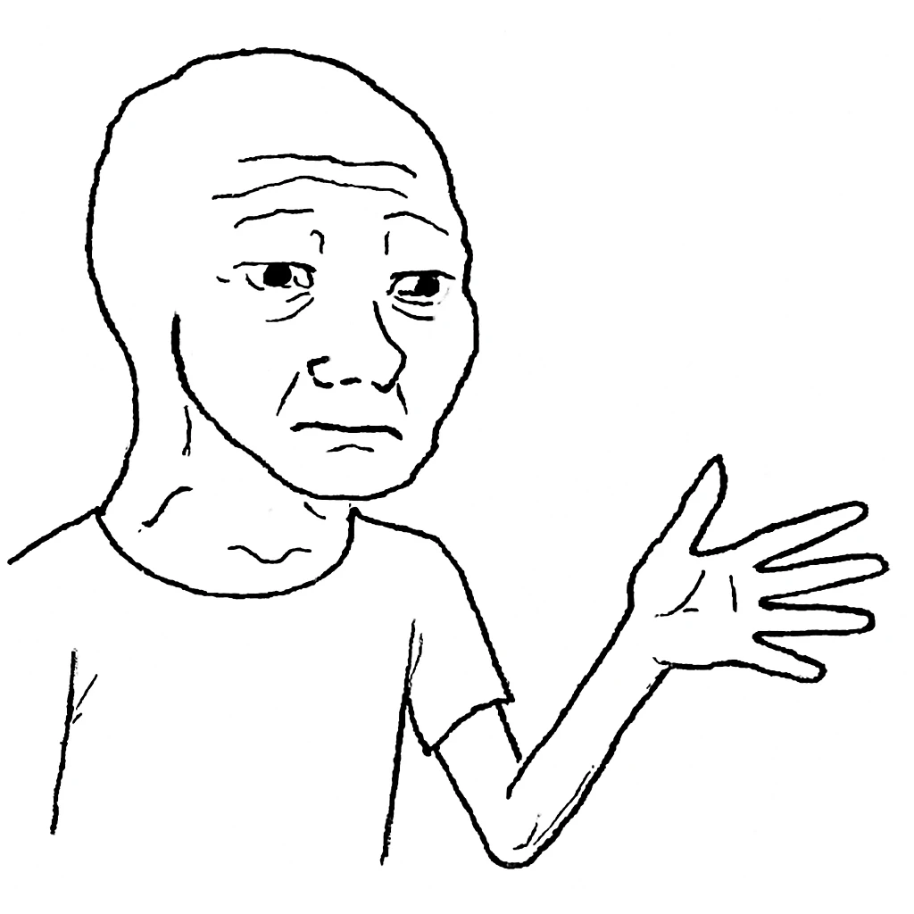 man with big head ,long hand emoji