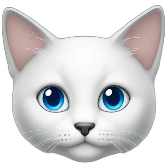 black and white cat with blue eyes emoji