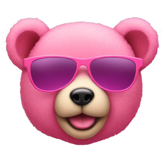 pink teddy bear with sunglasses emoji