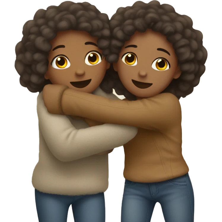 Freinds hugging wearing Uggs emoji