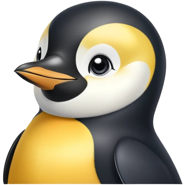 cinematic-emperor-penguin-portrait-emoji,-head-tilted-playfully-and-inquisitively,-with-glossy,-pristine-plumage,-sparkling-eyes-filled-with-curiosity,-simplified-yet-irresistibly-adorable-features, black, large black eyes face emoji