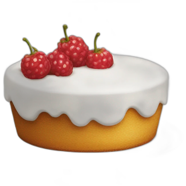 Bonhomme content qui mange un gâteau emoji