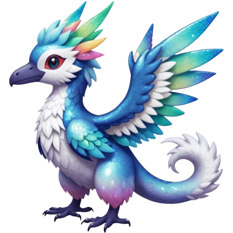 Randomly-colored gradients-colored cute fuzzy realistic glittery Randomly-faerie-drake-colored sparkly exotic drake-Silvally-Trico-Fakémon-creature emoji