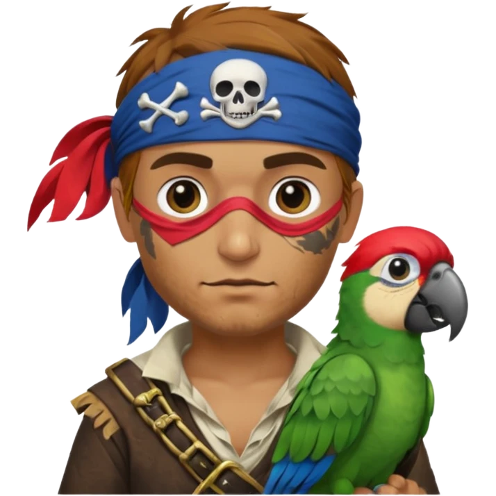 pirate and parrot emoji