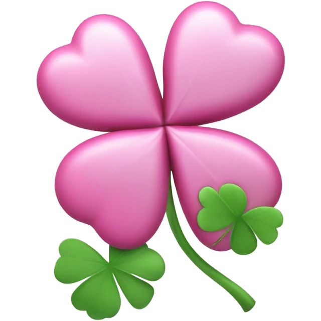 3D Four Leaf Pink Clover emoji