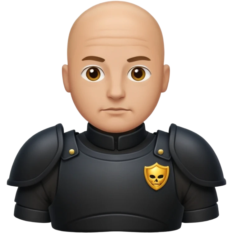 bald armed guards black armour emoji