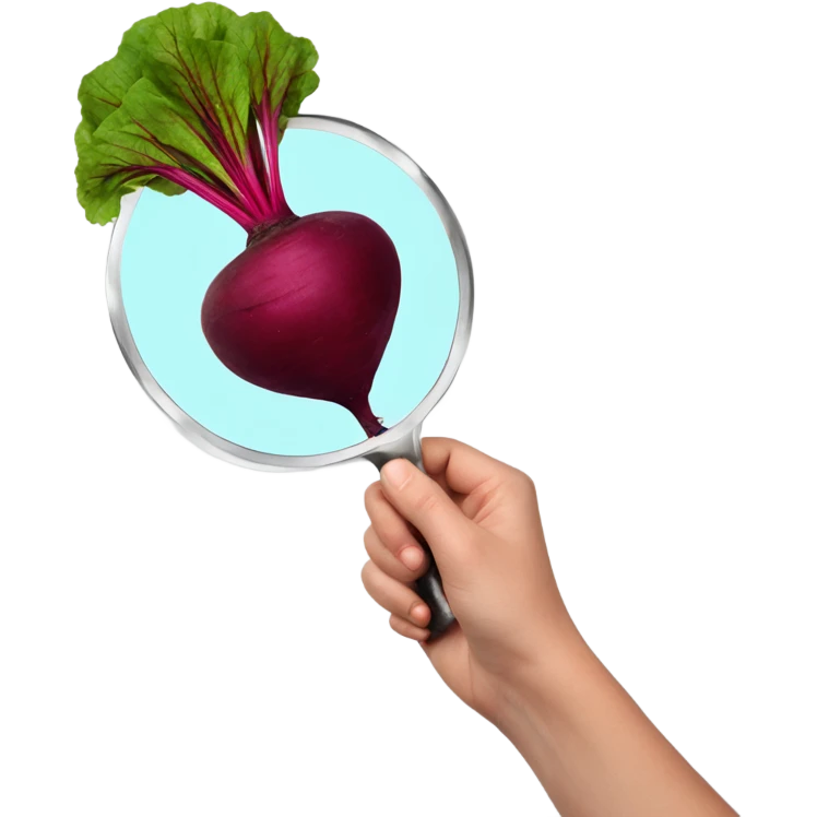beetroot with mirror in hand emoji