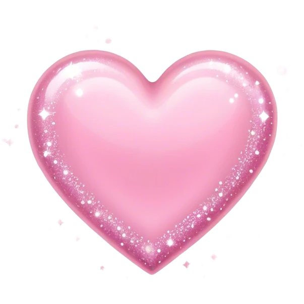 Baby pink love heart with sparkles  emoji