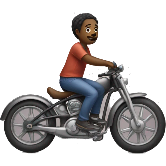 tiny person on huge bike emoji