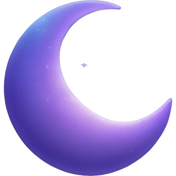 Purple and blue moon shiny cresent emoji