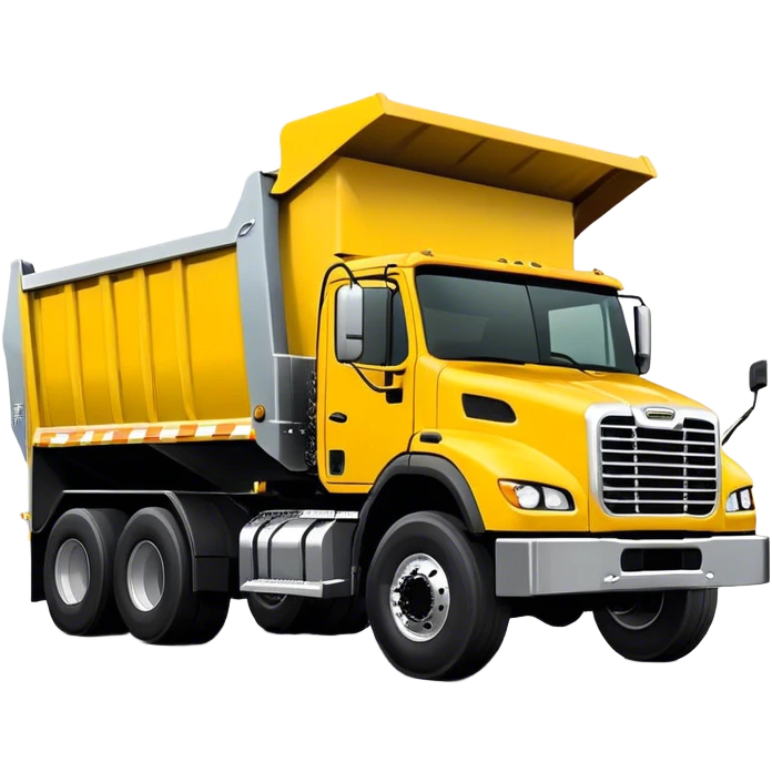 Dump Truck - Freightliner 114SD (Model Year: 2022) (Iconic colour: Yellow with black and silver) emoji