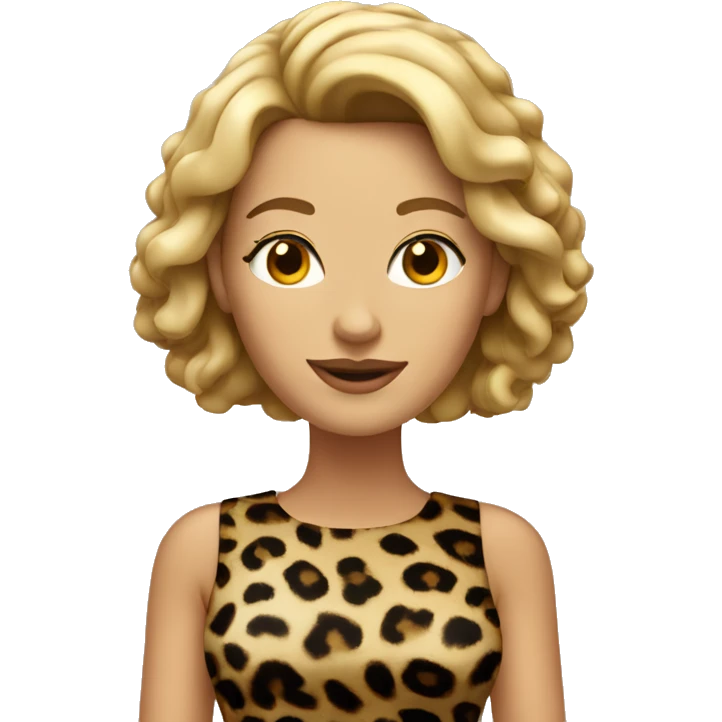 woman in leopard print dress emoji