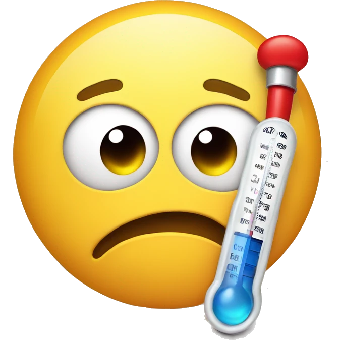 emoticon with a thermometer in its mouth emoji