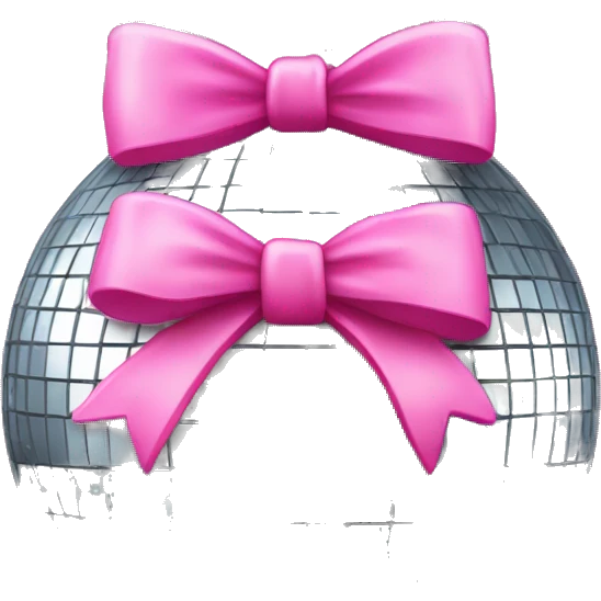 disco ball with pink bow on top  emoji